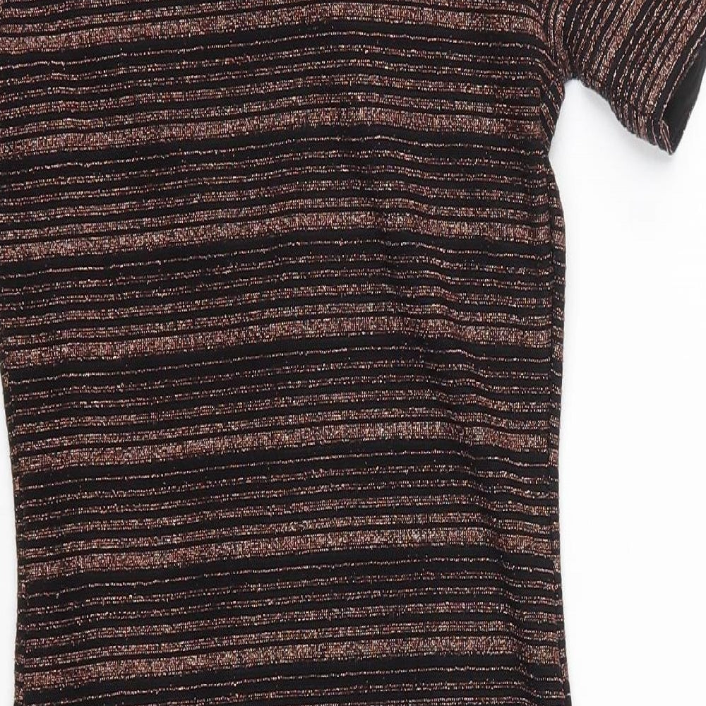 New Look Womens Brown Striped Bodycon Size 8