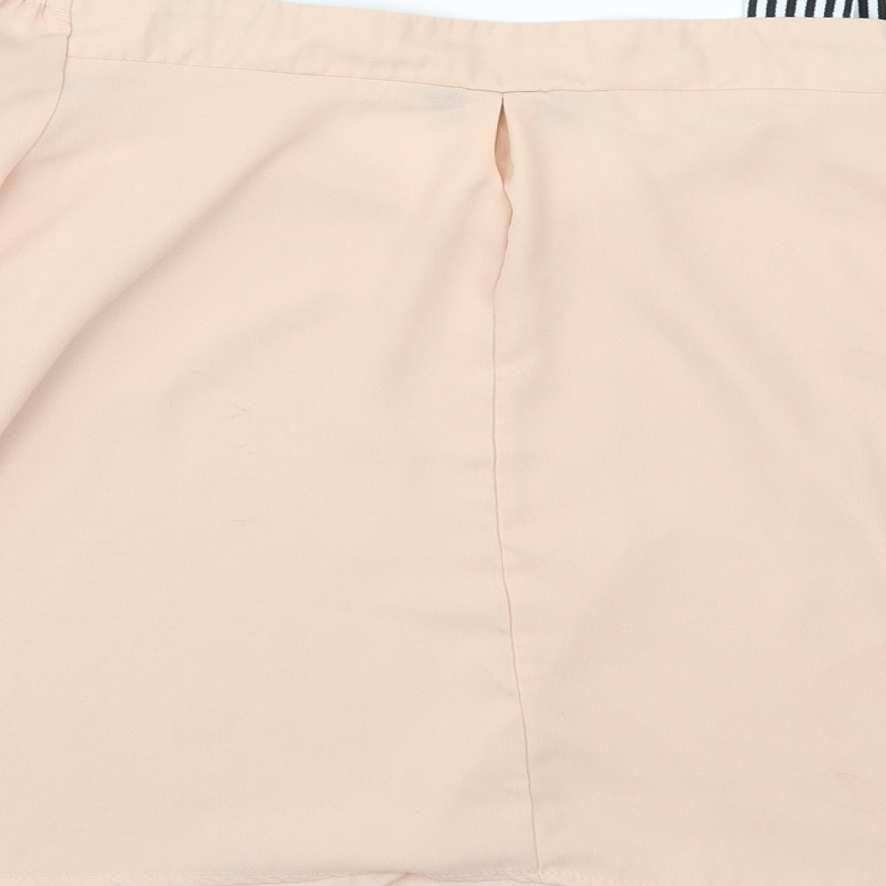 Select Womens Pink Striped Basic Blouse Size 12