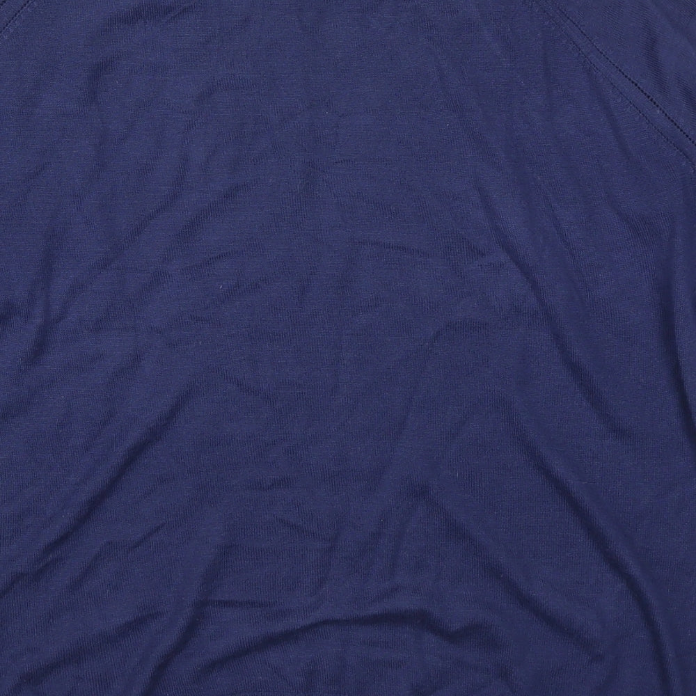 Mango Womens Blue Knit Pullover Jumper Size S