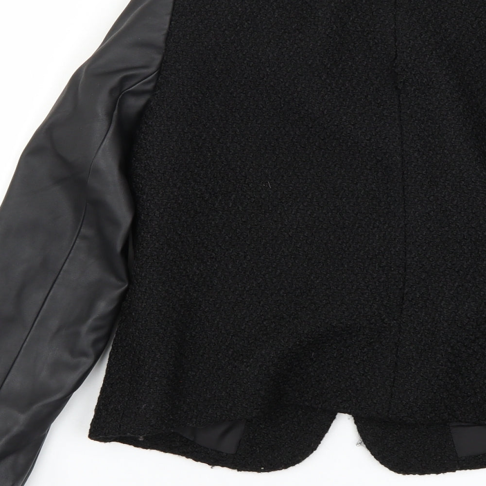 Dorothy Perkins Womens Black Overcoat Coat Size 12