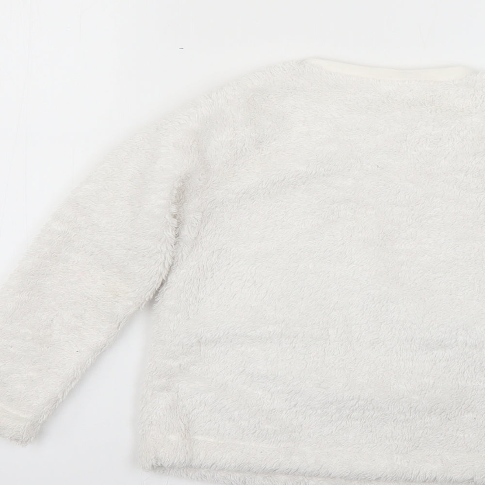 gorge Girls White Solid Top Pyjama Top Size 6-7 Years