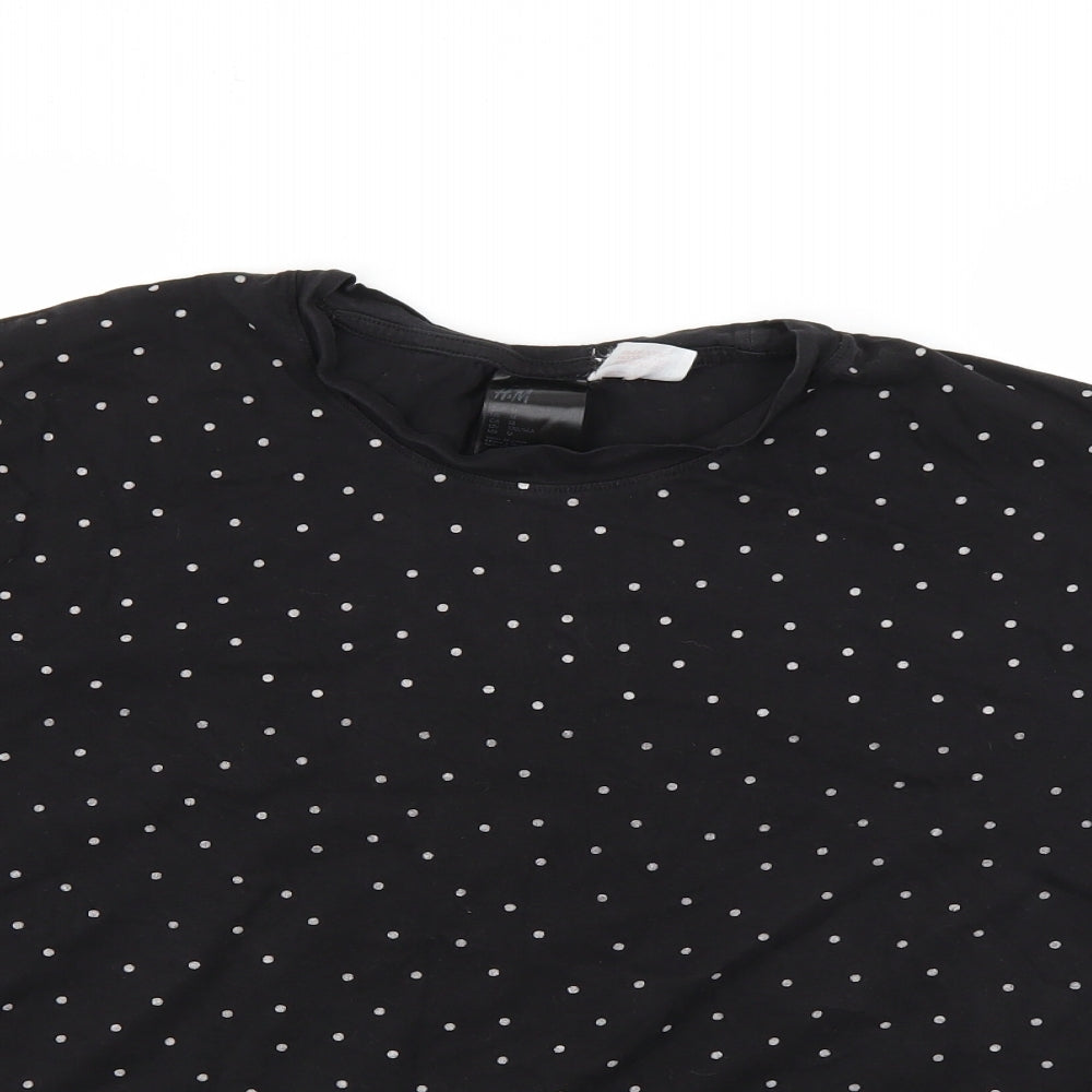 H&M Womens Black Polka Dot Basic T-Shirt Size M