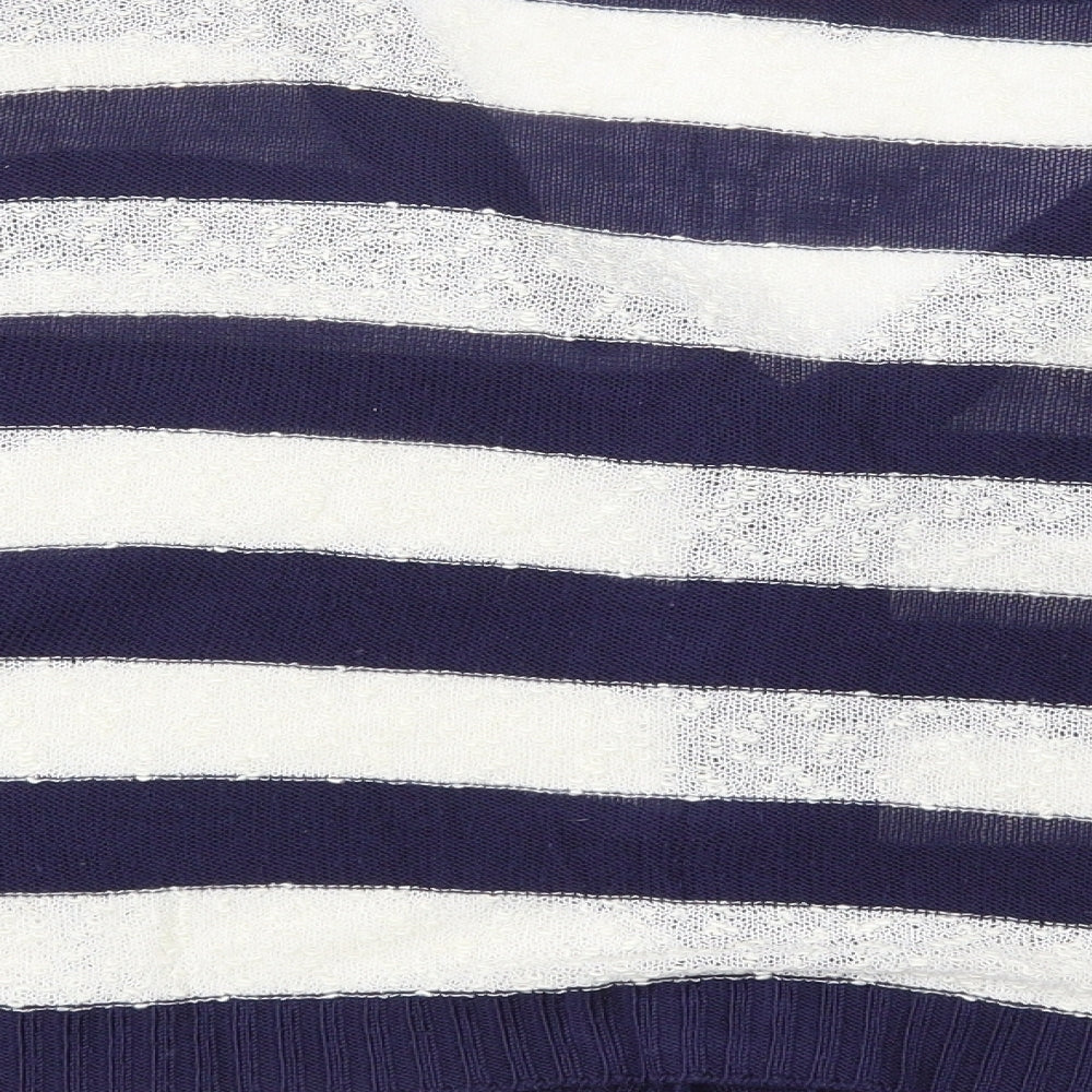 Amaya Womens Blue Striped Cape Jumper Size L