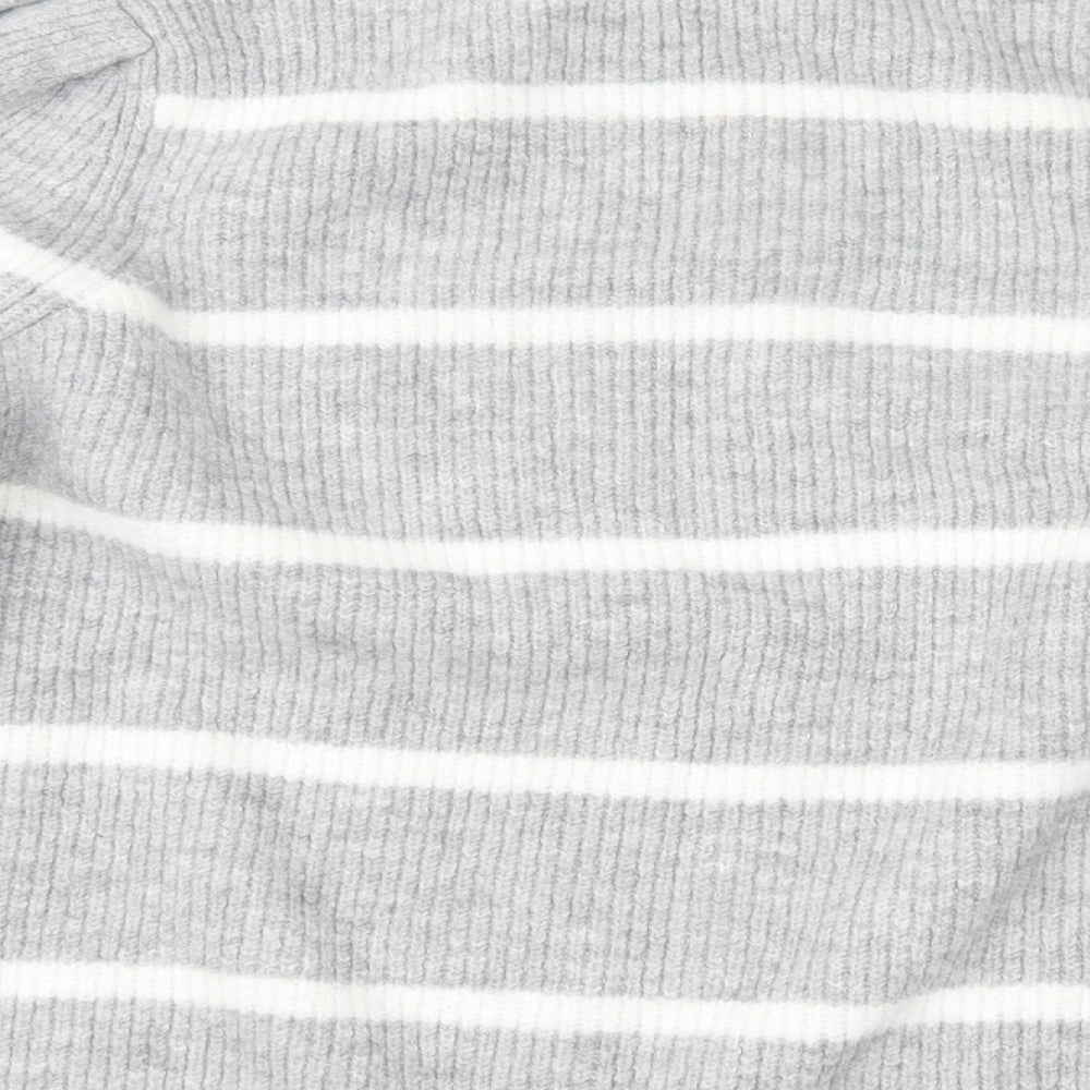 George Womens Grey Striped Pullover Jumper Size L