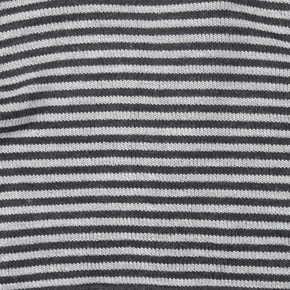 Per Una Womens Grey Striped Cardigan Jumper Size M