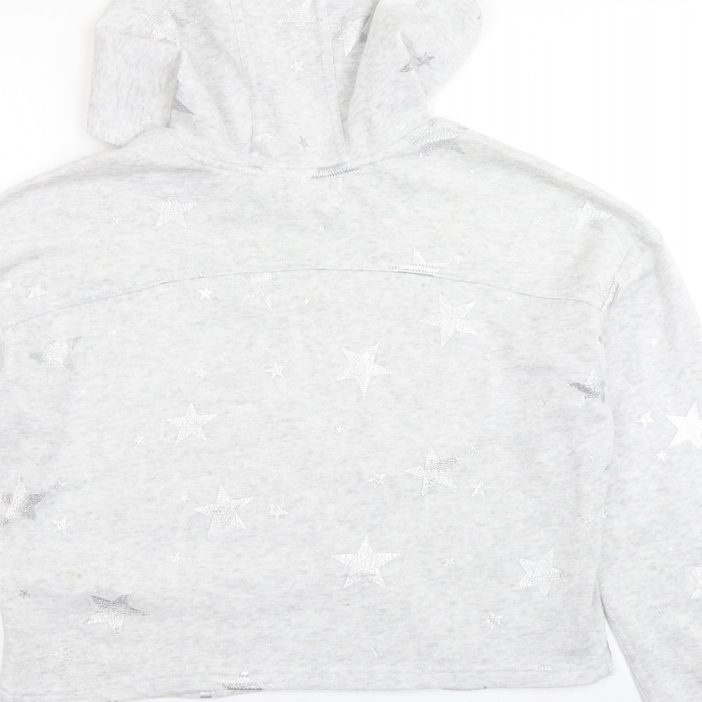 90 Degree Womens Grey Pullover Hoodie Size L - Cropped
