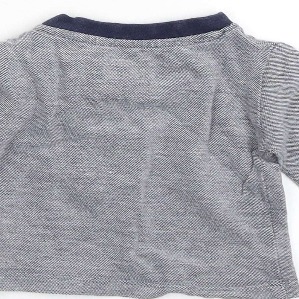 Earlydays Boys Blue Striped Basic T-Shirt Size 0-3 Months