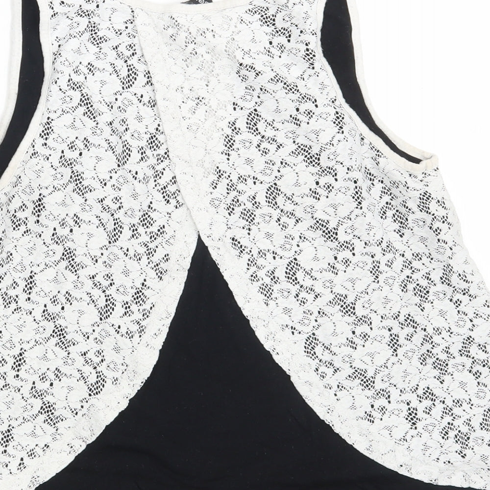 Select Womens White Fair Isle Basic Tank Size 12