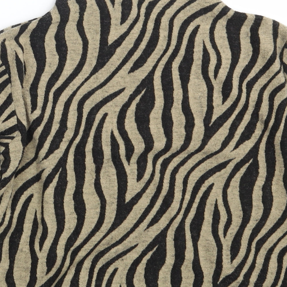 Marks & Spencer Womens Beige Animal Print Pullover Jumper Size 10
