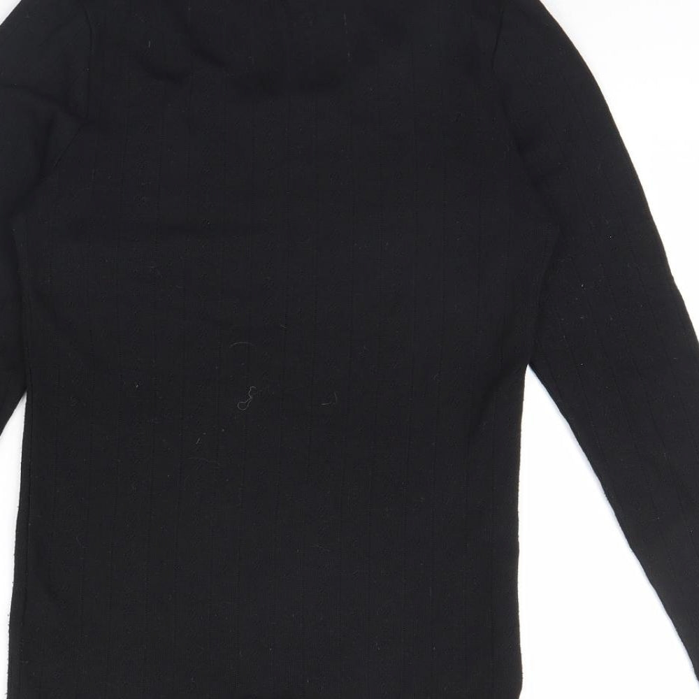 M&s Womens Black Pullover Jumper Size 12