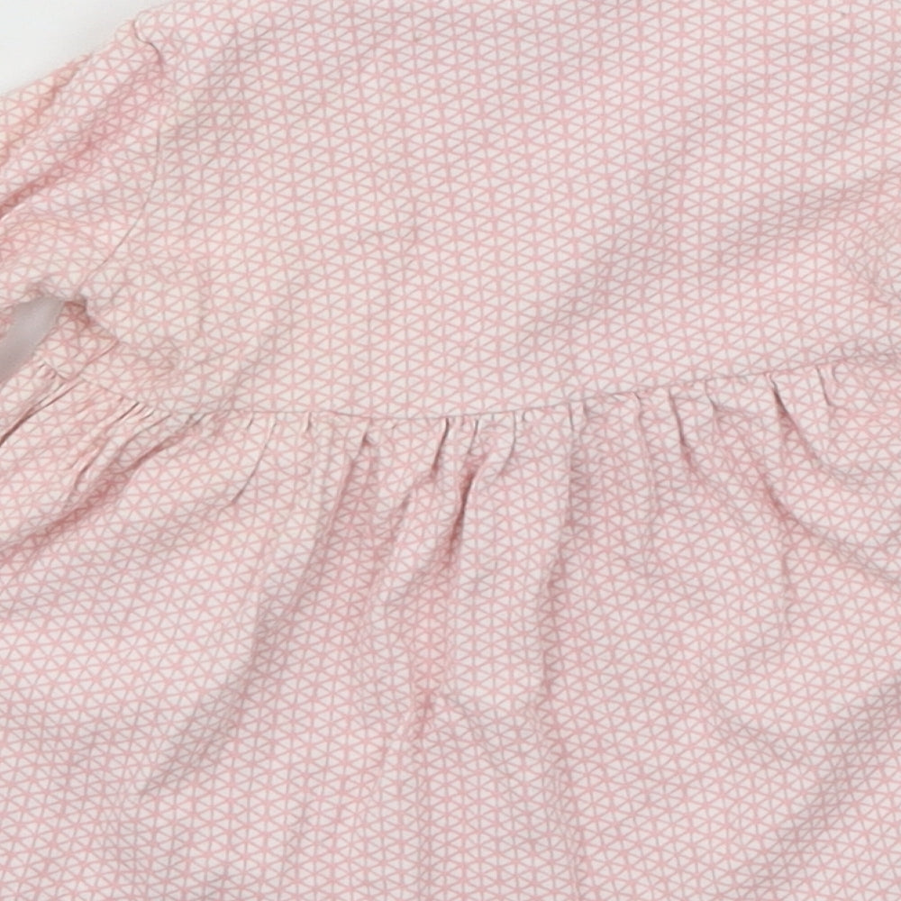 NEXT Girls Pink Polka Dot Jersey Skater Dress Size 3-6 Months