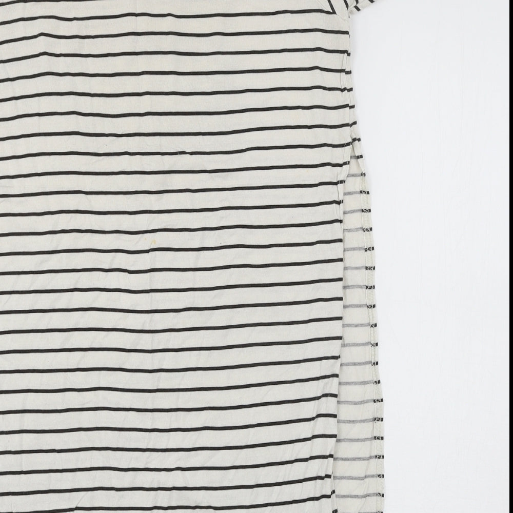 Preworn Womens Ivory Striped Jersey Basic T-Shirt Size M - Paris