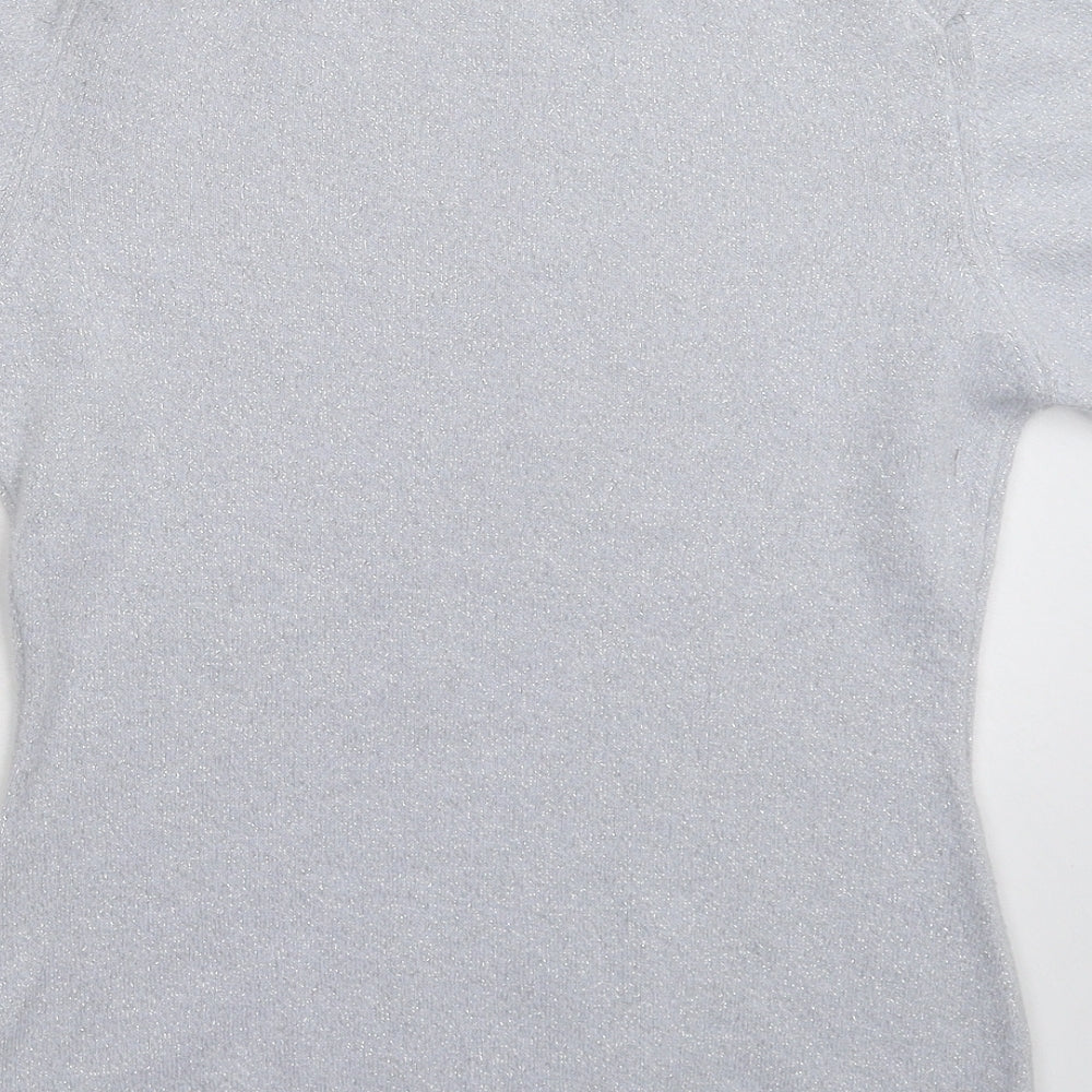 Richards Womens Silver Knit Pullover Jumper Size S