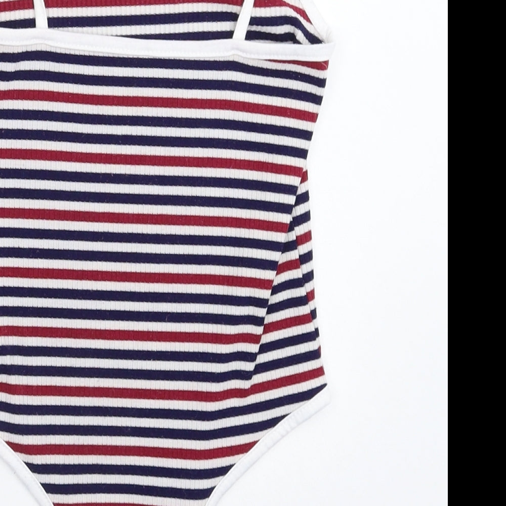 Preworn Womens Multicoloured Striped Bodysuit One-Piece Size S