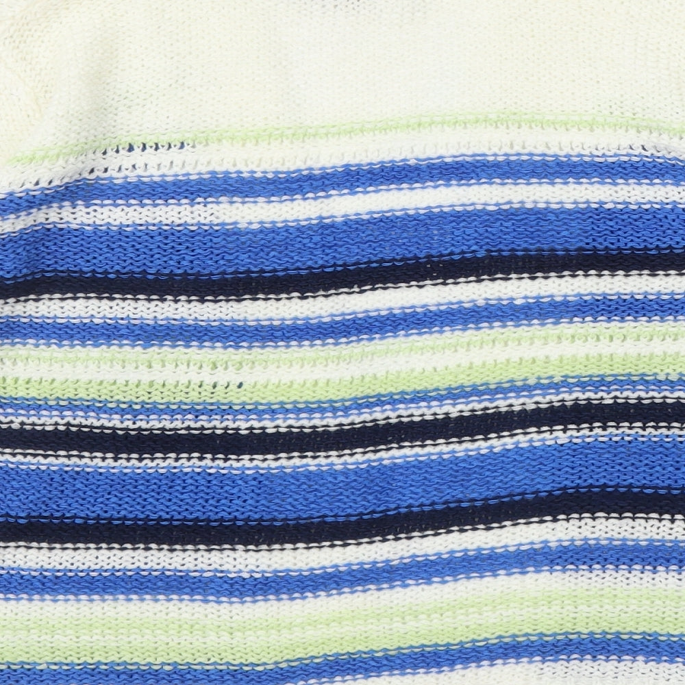 Inspire Womens White Striped Cardigan Jumper Size S