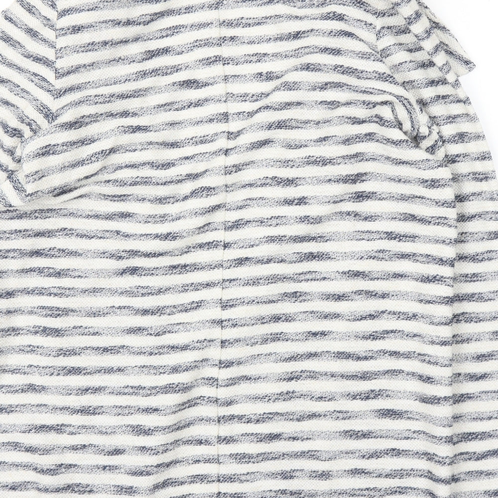 George Womens White Striped Cardigan Jumper Size 10