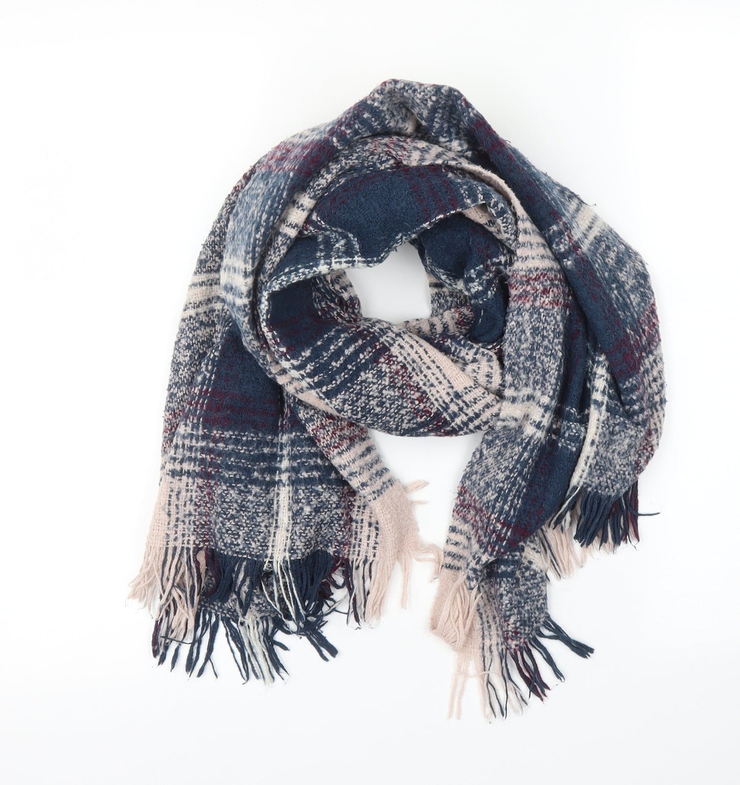 Preworn Unisex Blue Plaid Shawl/Wrap