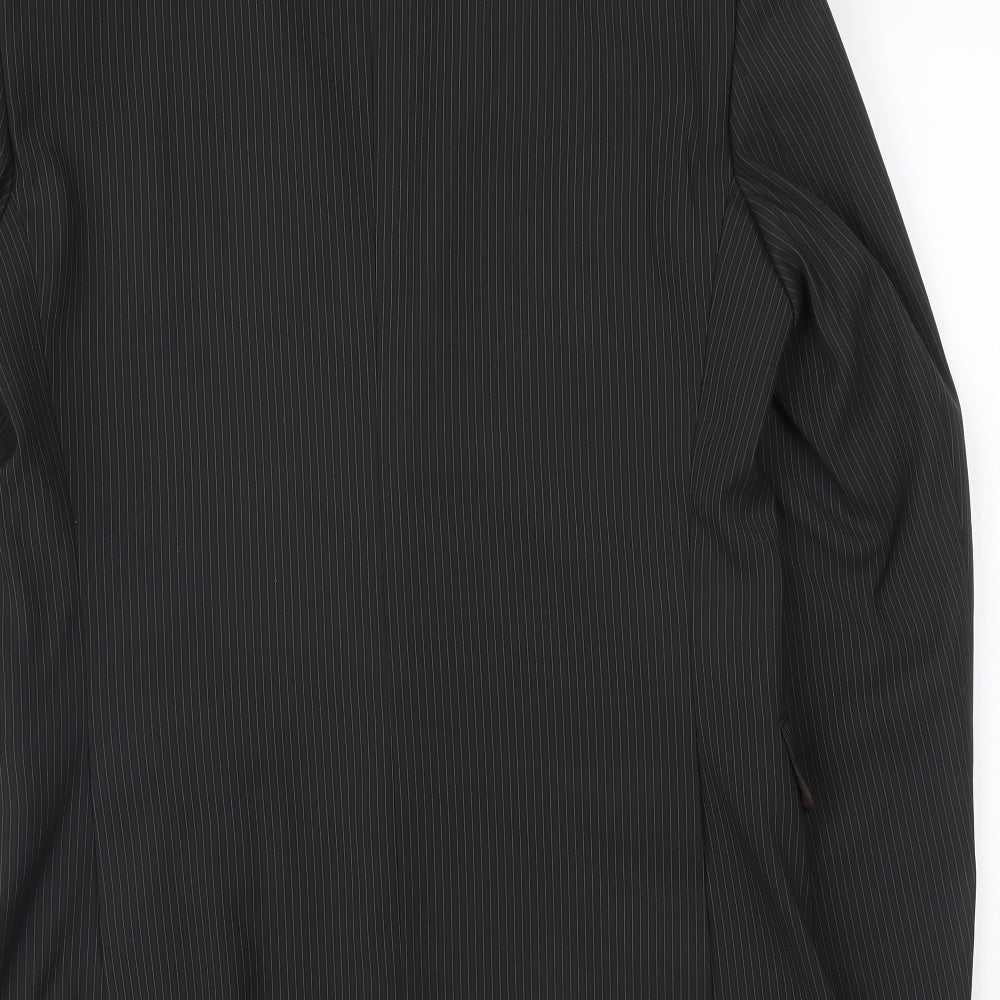 Milan Mens Black Striped Jacket Suit Jacket Size 36