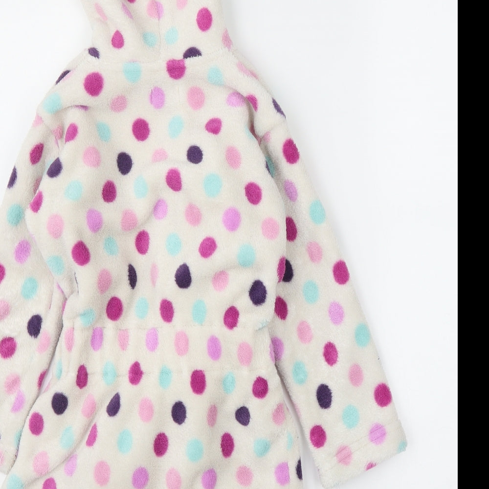 F&F Girls White Polka Dot Capri Robe Size 3-4 Years
