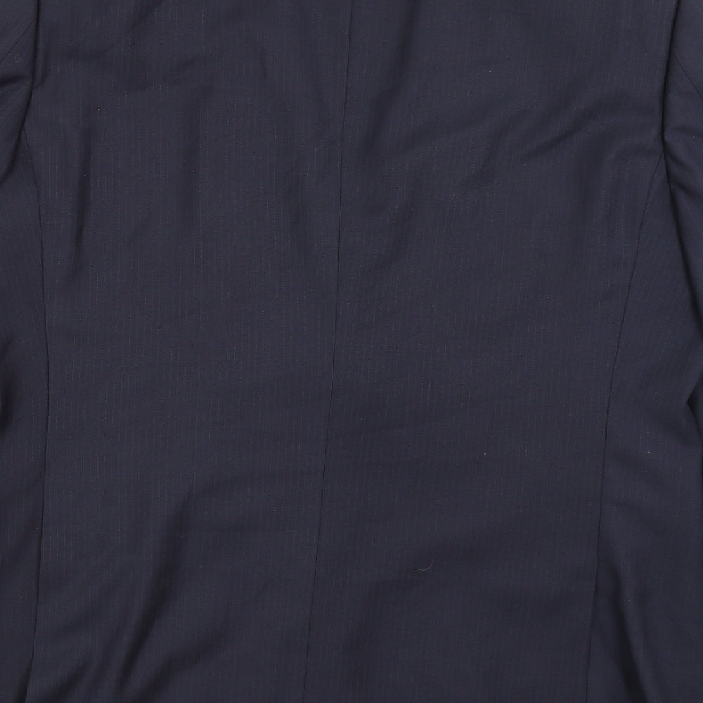 Greenwoods Mens Blue Striped Jacket Blazer Size XL