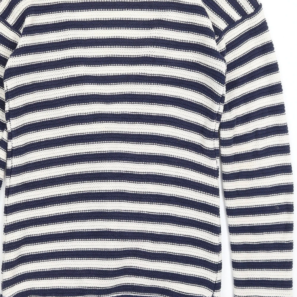 Divided Womens Blue Striped Cardigan Jumper Size 12