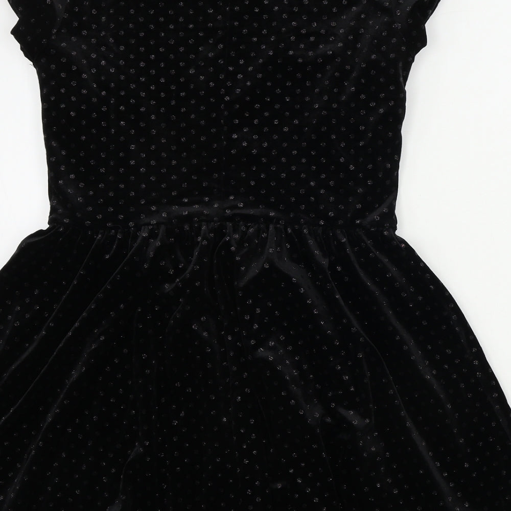 Topshop Womens Black A-Line Size 8