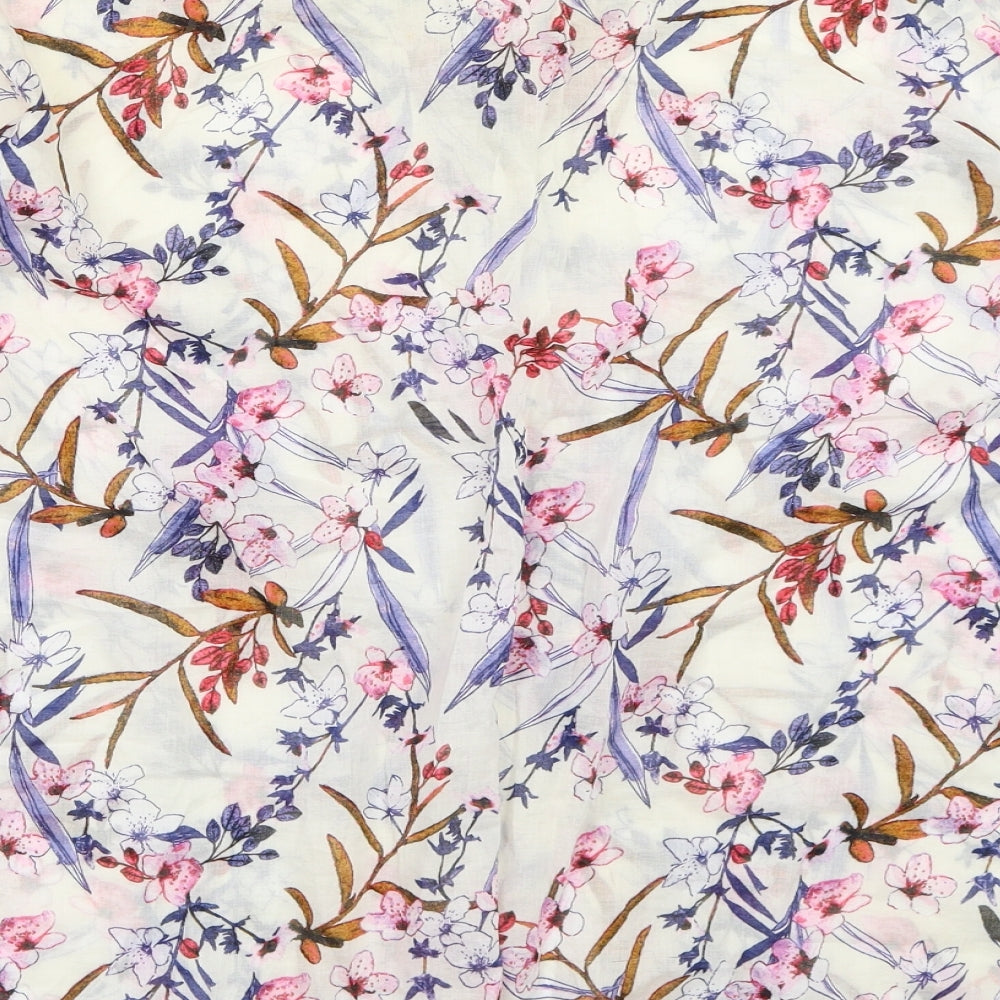 H&M Womens Ivory Floral Basic Button-Up Size 38
