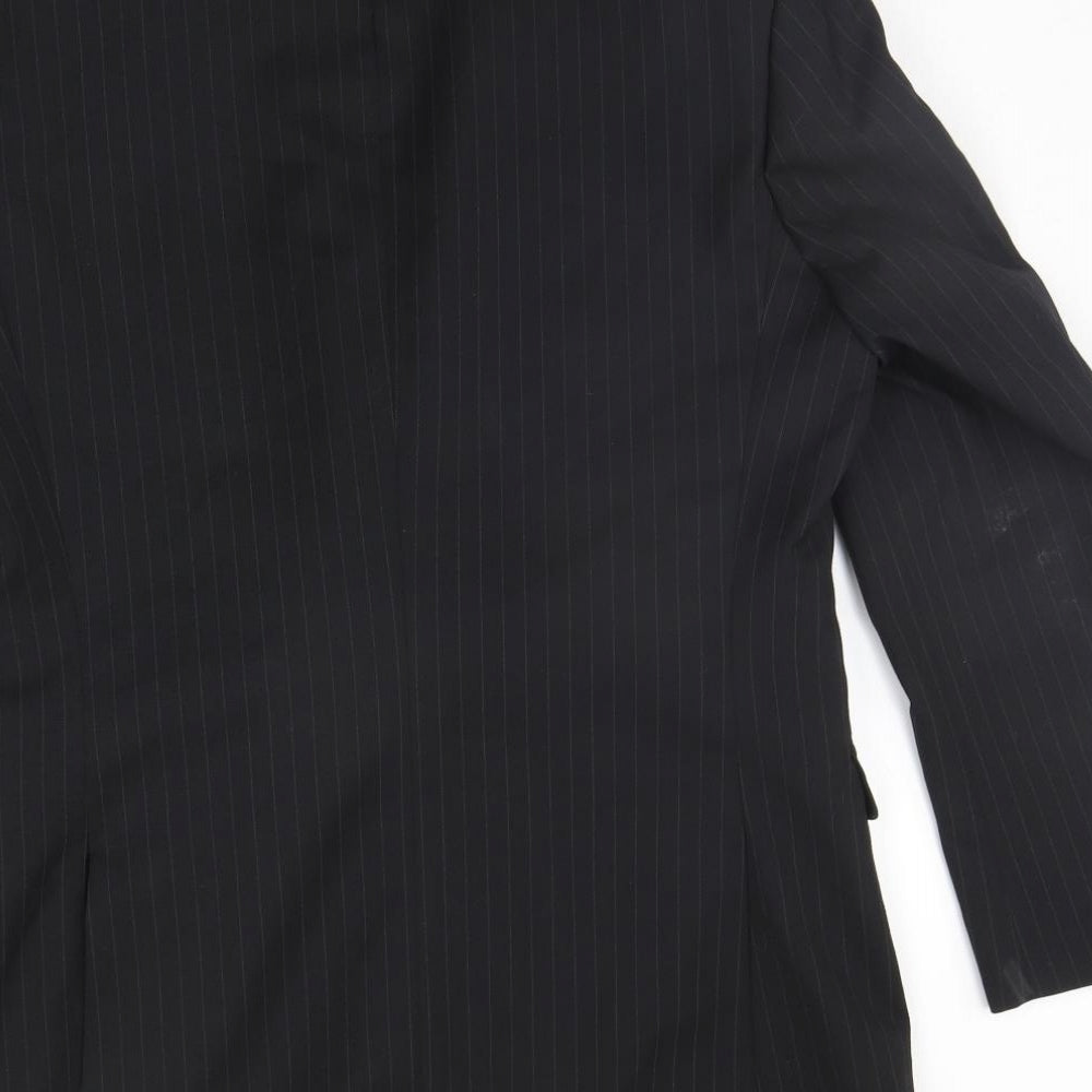 Burton Mens Black Striped Jacket Suit Jacket Size L