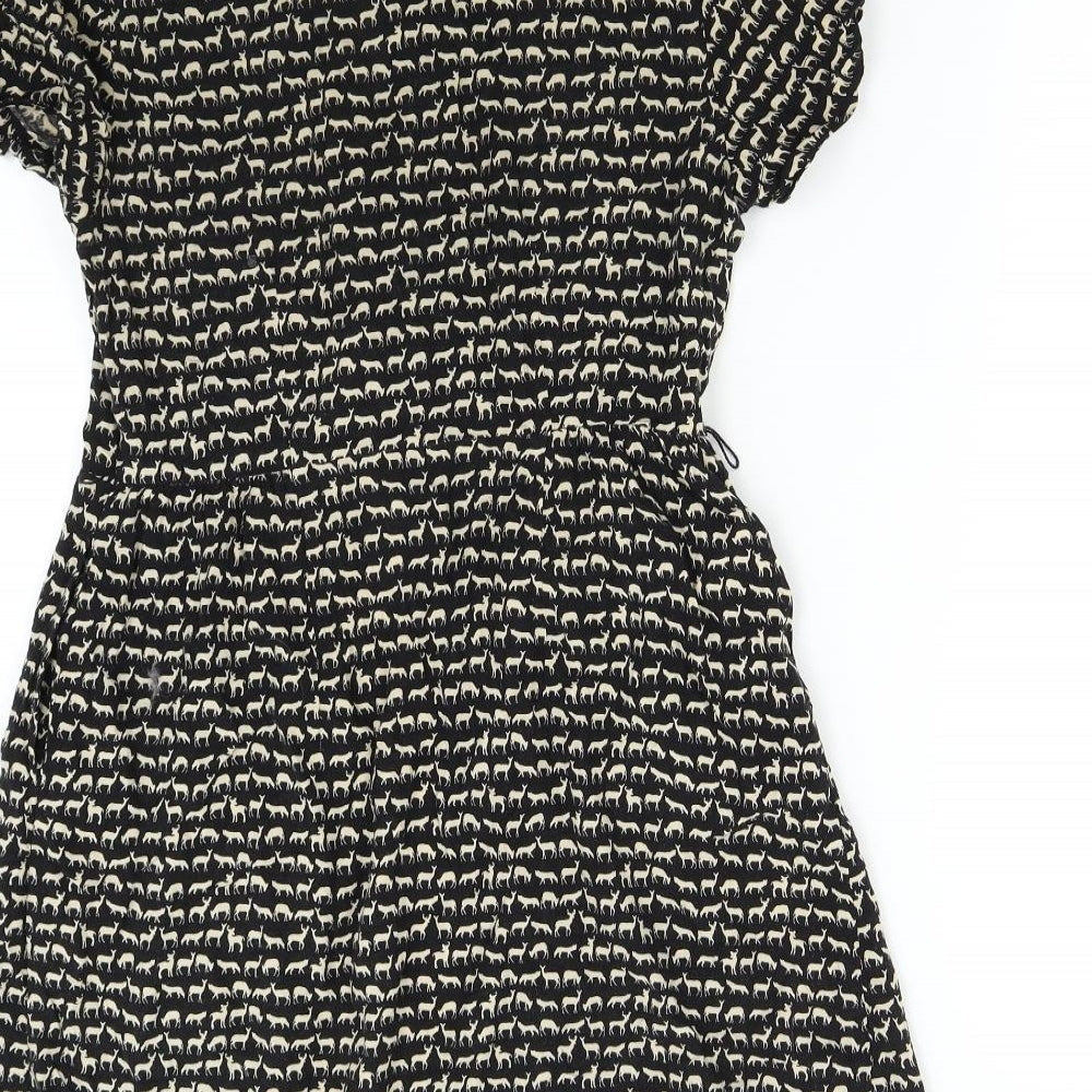 H&M Womens Black Tunic Button-Up Size 8