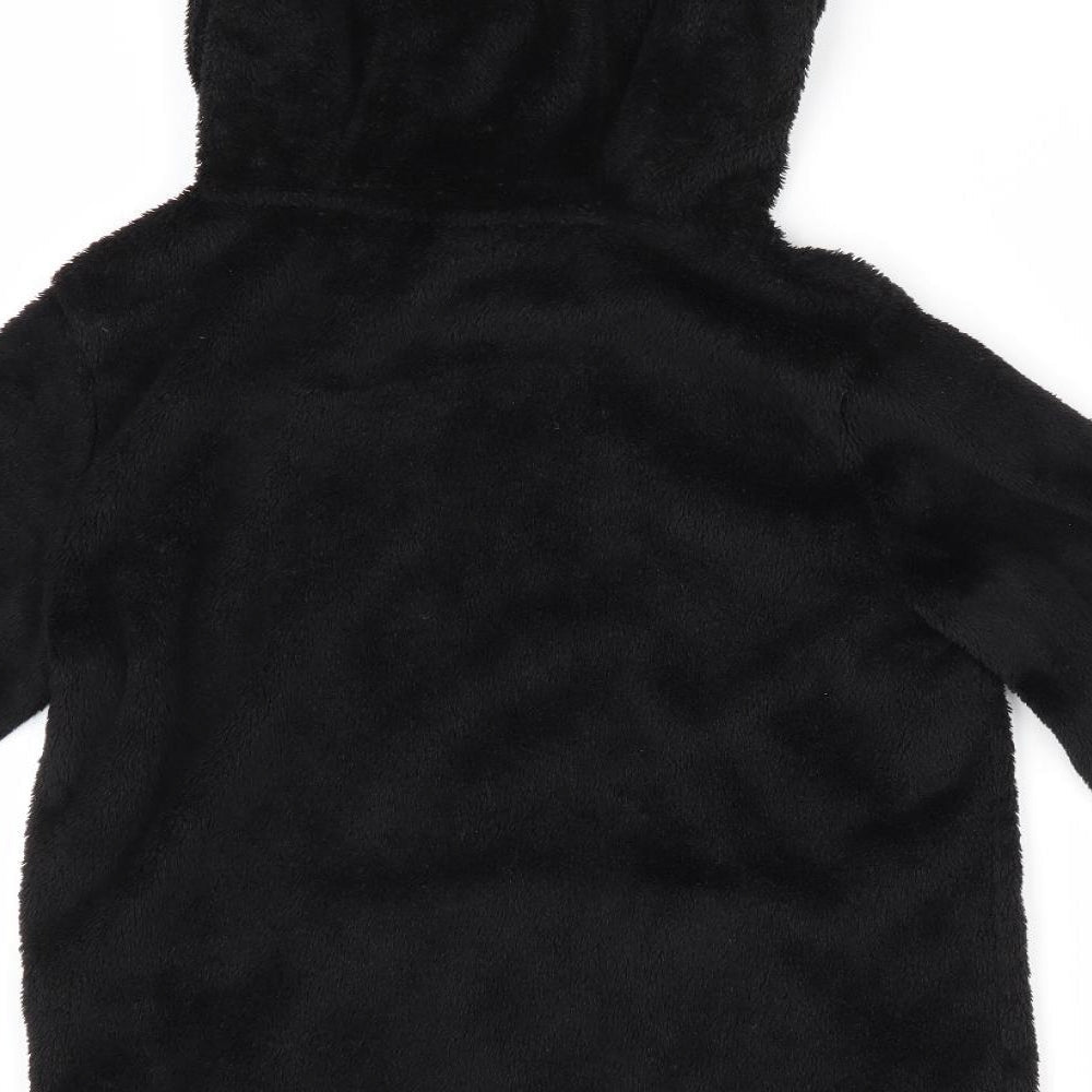 Florence and Fred Girls Black Pullover Hoodie Size 7-8 Years - Fluffy texture