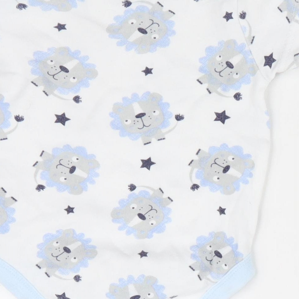 Moon & Stars Baby Blue Animal Print Romper One-Piece Size 0-3 Months