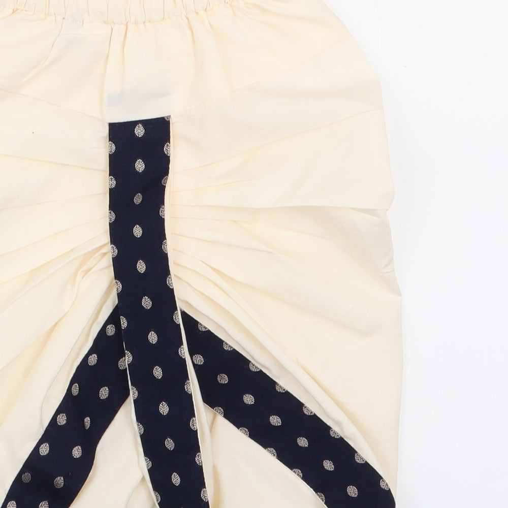 Preworn Girls Ivory Jogger Trousers Size 9-12 Months