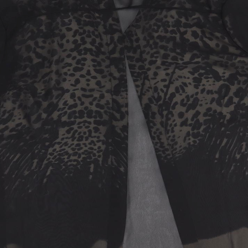 Tutti Frutti Womens Black Animal Print Basic Button-Up Size 8