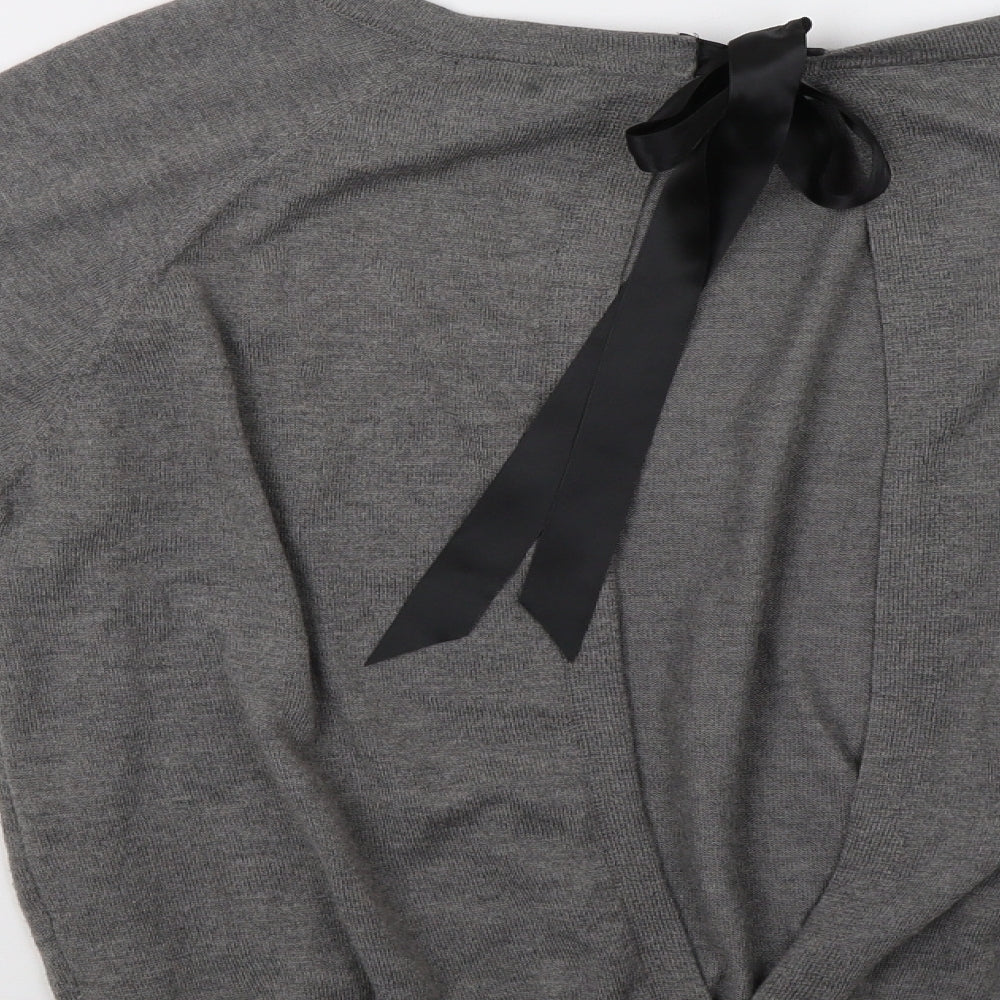 Myleene Womens Grey Pullover Jumper Size 12 - Open Back