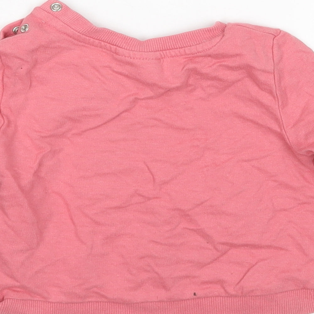 So Cute Girls Pink Pullover Jumper Size 6-9 Months