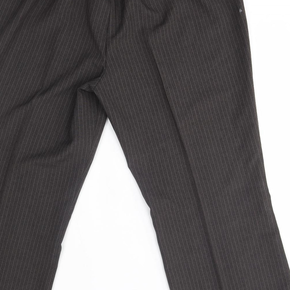 Bonmarché Womens Grey Striped Trousers Size 18 L24 in