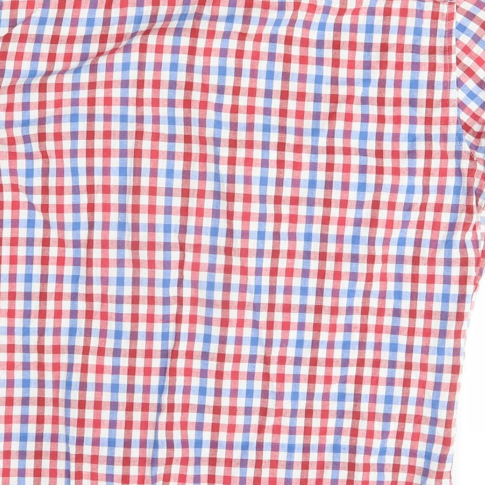 New Look Mens Red Plaid Button-Up Size M