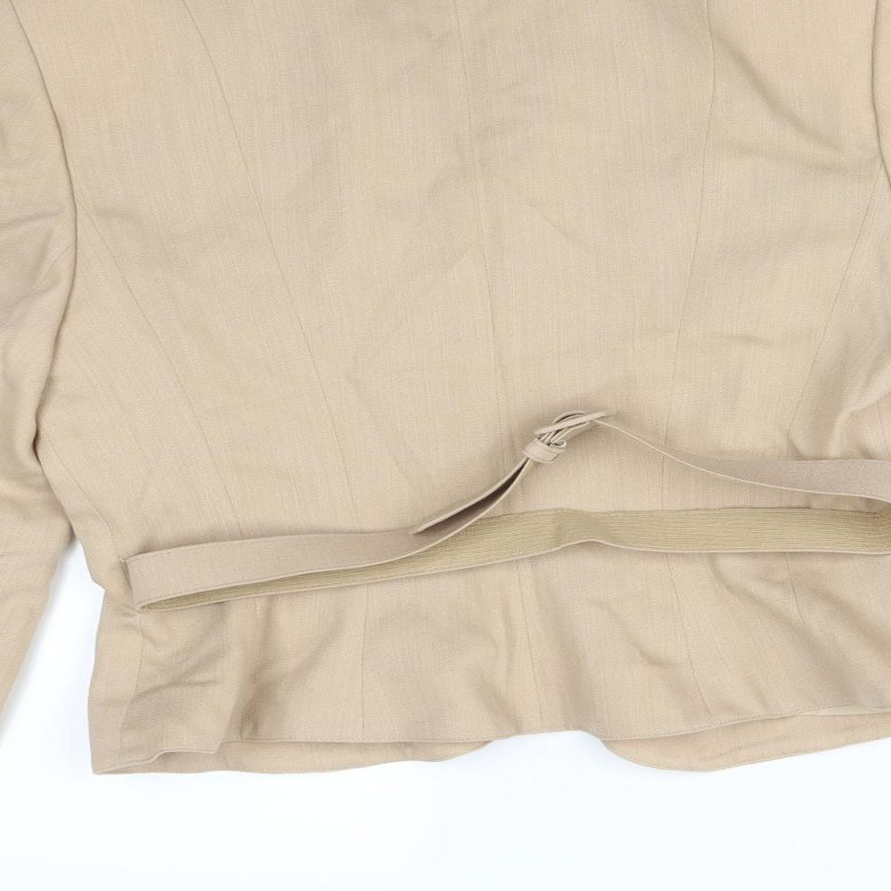 Precis Womens Beige Jacket Suit Jacket Size 14