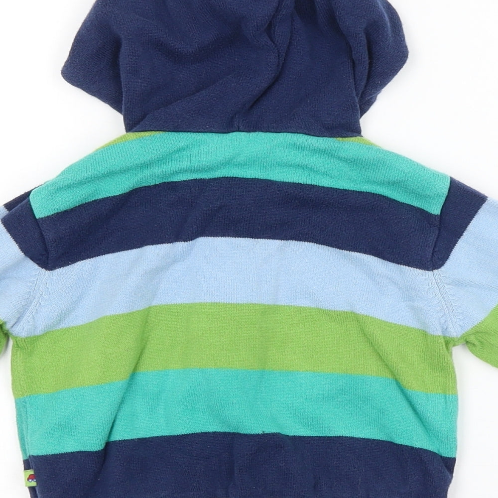 Blue Zoo Baby Blue Striped Basic Jacket Jacket Size 9-12 Months