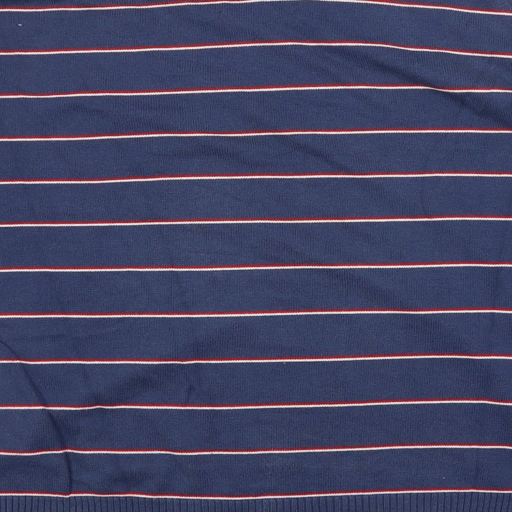 H&M Mens Blue Striped Pullover Jumper Size XL