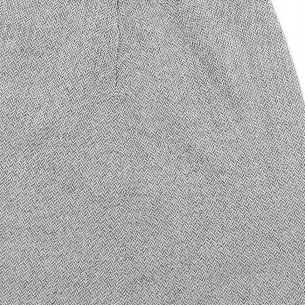 Preworn Womens Grey Argyle/Diamond A-Line Skirt