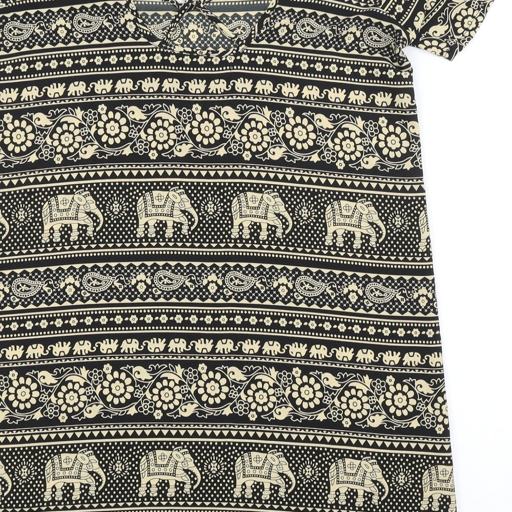 Boohoo Womens Multicoloured Paisley Basic Blouse Size 10