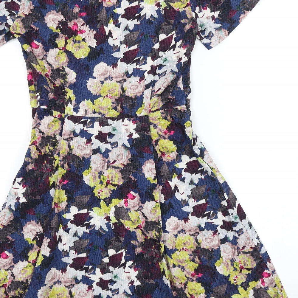 Monsoon Womens Multicoloured Floral A-Line Size 8