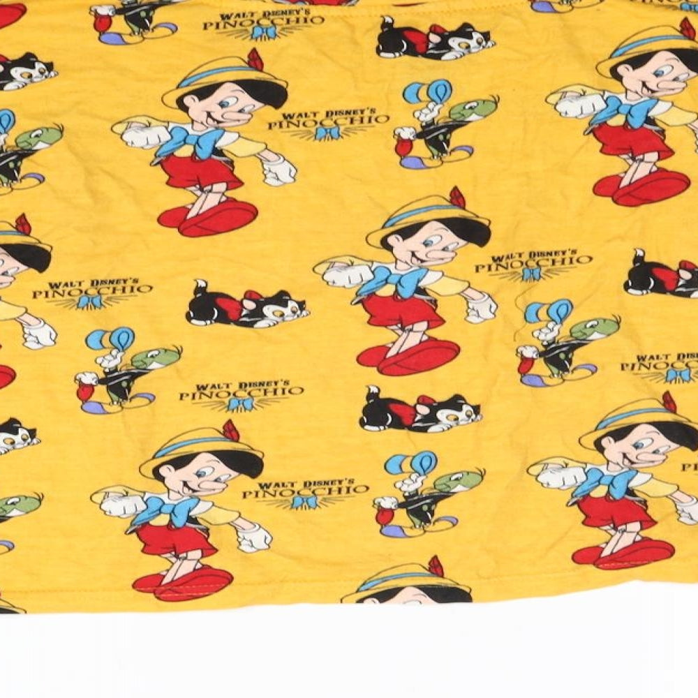 Primark Womens Yellow Cropped T-Shirt Size L - Pinnochio