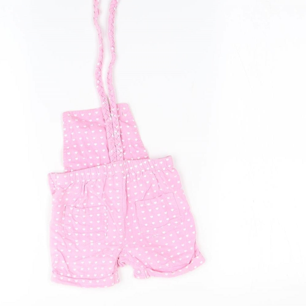 Nursey Times Baby Pink Polka Dot Dungaree One-Piece Size 0-3 Months