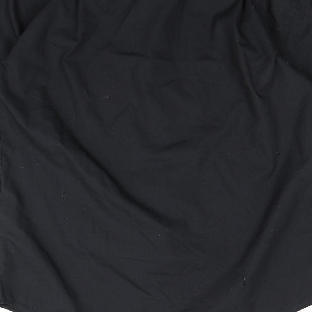 Peter England Mens Black Button-Up Size 15.5