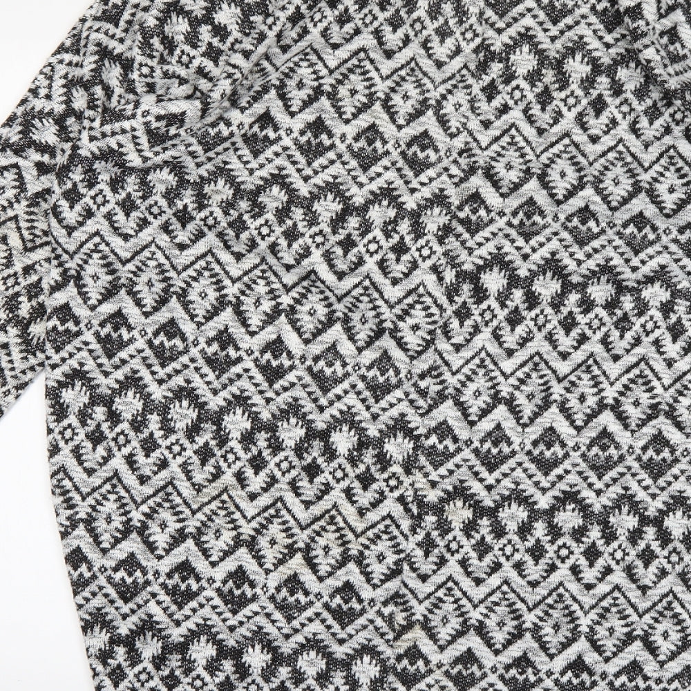 H&M Womens White Striped Cardigan Jumper Size L