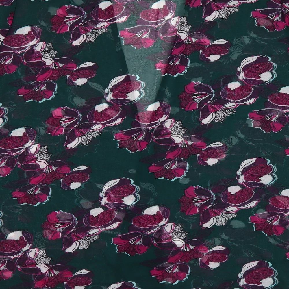Originals Womens Green Floral Basic Blouse Size M