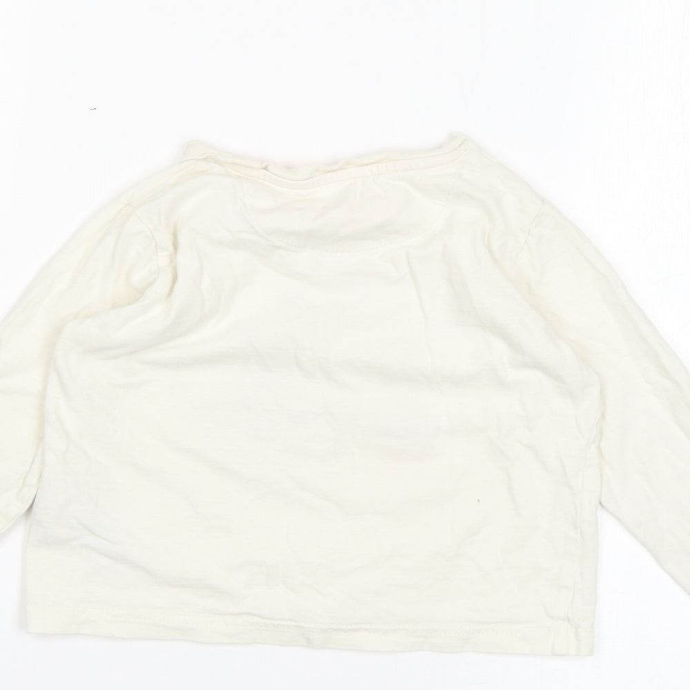 Marks & Spencer Girls White Basic T-Shirt Size 2-3 Years
