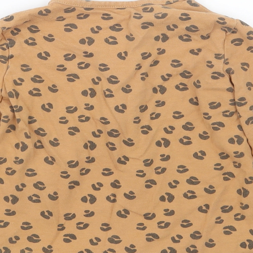 TU Girls Brown Animal Print Basic T-Shirt Size 12-18 Months
